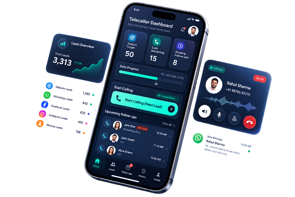 Nexera CRM pipeline on mobile